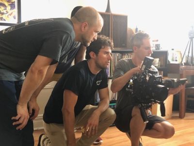 On set of 'Closure'