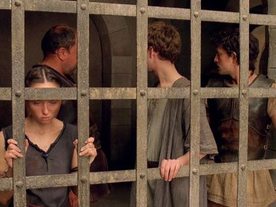 Mark Addy, Emily Taaffe, Robert Emms, and Jack Donnelly in Atlantis (2013)