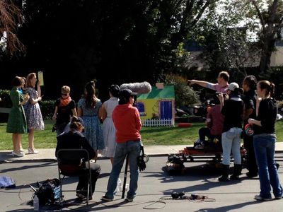 On Set for Blue Bird Street