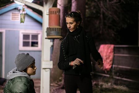 Isaiah Dell and Director Sabrina Mansfield on the set of Finding Home