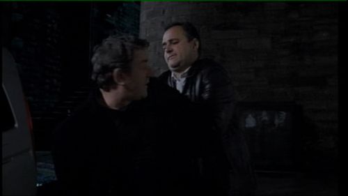 Rebus with Ken Stott. In this still: a Special Branch undercover officer (Goodall),arrests Rebus (Stott)