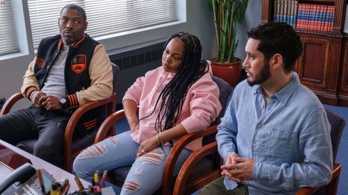 Hassan Johnson, Kristin Dodson, and Dan Perlman in Flatbush Misdemeanors (2021)