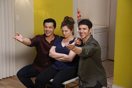 Santino Fontana, Rachel Bloom, and Vincent Rodriguez III in Crazy Ex-Girlfriend (2015)