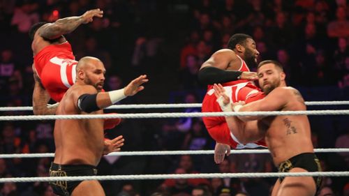 Cash Wheeler, David Harwood, Gary Gordon, and Kenneth Crawford in WWE Survivor Series (2019)