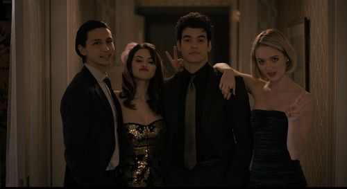 Olivia Reis, Selena Gomez, Julian Cihi, and Aaron Dominguez in Only Murders in the Building (2021)