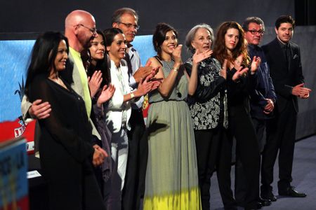 Roberto Sneider, Catalina Aguilar Mastretta, Cassandra Ciangherotti, and Isela Vega at the FICG LA for Las Horas Contigo