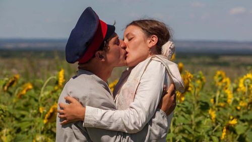 Evgeniy Tkachuk and Polina Chernyshova in And Quiet Flows the Don (2015)