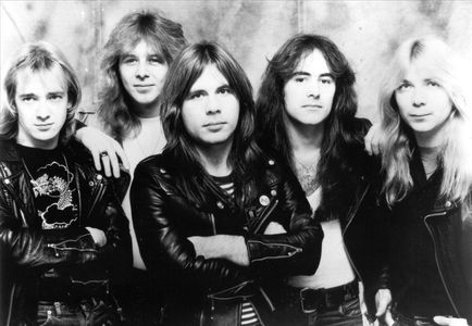 Bruce Dickinson, Steve Harris, Clive Burr, Dave Murray, Adrian Smith, and Iron Maiden