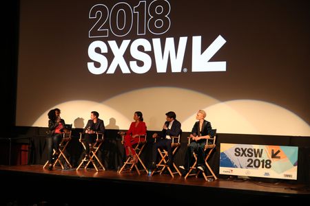 Cameron Welsh, Cameron Cuffe, Georgina Campbell, and Wallis Day at an event for Krypton (2018)