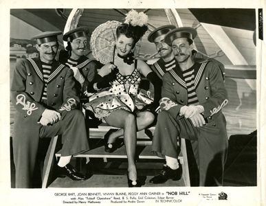 Jackie Barnett, Vivian Blaine, Les Clark, Jimmy Cross, and Merrill Long in Nob Hill (1945)