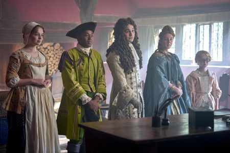 Frank Dillane, Louisa Harland, Bo Bragason, Enyi Okoronkwo, and Florence Keen in Renegade Nell (2024)