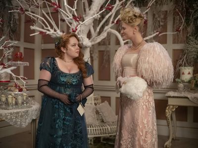 Laurence Cendrowicz, Nicola Coughlan, and Jessica Madsen in Bridgerton (2020)