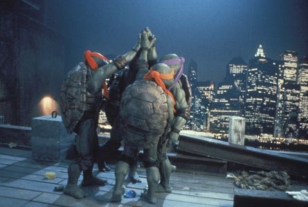 Kenn Scott, Adam Carl, Mark Caso, Laurie Faso, Robbie Rist, Michelan Sisti, Leif Tilden, and Brian Tochi in Teenage Muta
