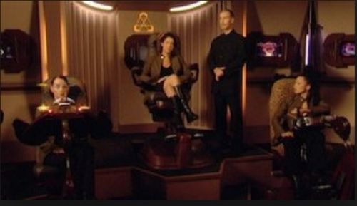 Suanne Braun, Claudia Christian, Gene Foad, and Rachel Grant in Starhyke (2009)