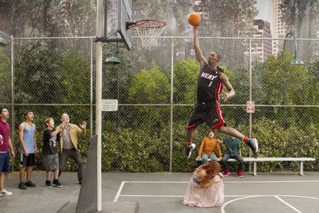 Chris Bosh, Cameron Boyce, Debby Ryan, and Karan Brar in Jessie (2011)