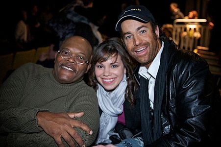 actor Samuel L Jackson, actress Gloria Garayua, and Executive Producer Bryan David at their screening