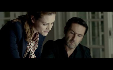 Alexia Depicker as Attachée de Presse Les Arènes and Gilles Lellouche in L'Enquête (2014)