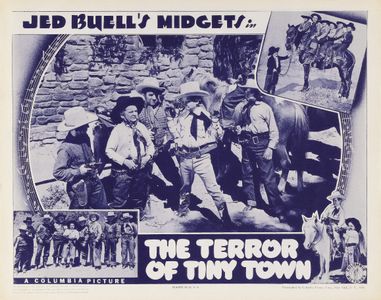 Billy Curtis, Yvonne Moray, and 'Little Billy' Rhodes in The Terror of Tiny Town (1938)