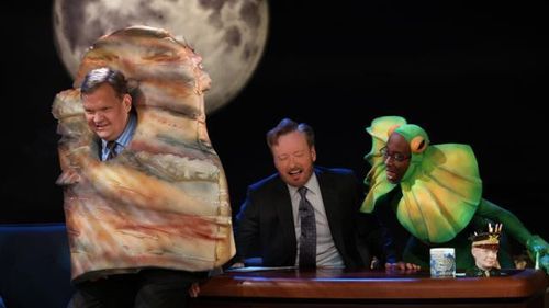 Conan O'Brien, Andy Richter, and Pierre Bernard Jr. in Conan (2010)