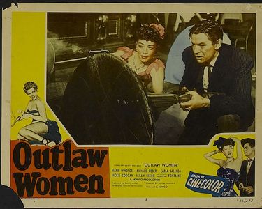 Jacqueline Fontaine, Richard Rober, and Marie Windsor in Outlaw Women (1952)
