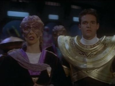 Rajia Baroudi, Karim Prince, and Austin St. John in Power Rangers Zeo (1996)