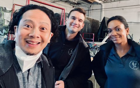 Having fun on set