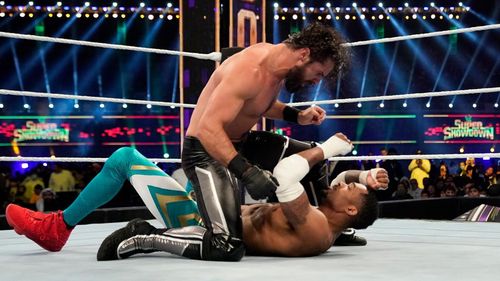Colby Lopez and Kenneth Crawford in WWE Super Show-Down (2020)