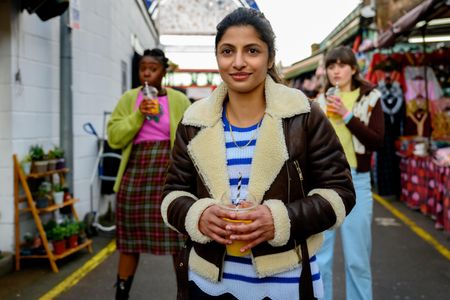 Priya Kansara, Seraphina Beh, and Ella Bruccoleri in Polite Society (2023)