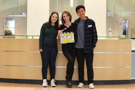 Tessa Germaine with actors Alison Roberti and Ryan Keem on 