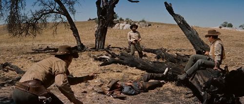 Buff Brady, Jim Burk, Chuck Connors, and Chuck Hayward in The Big Country (1958)