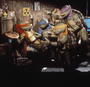 Kenn Scott, Adam Carl, Mark Caso, Laurie Faso, Robbie Rist, Michelan Sisti, Leif Tilden, and Brian Tochi in Teenage Muta