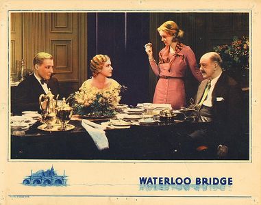 Bette Davis, Mae Clarke, Frederick Kerr, and Douglass Montgomery in Waterloo Bridge (1931)