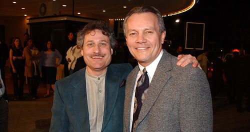 Arnold Leibovit and David Valdes at an event for The Time Machine (2002)