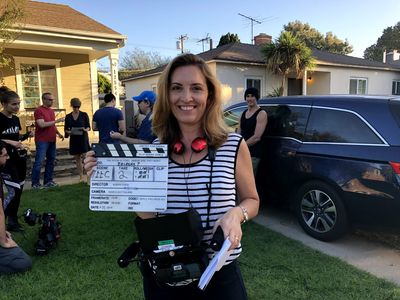 Director Robyn Paris on set of The Room Actors: Where Are They Now?