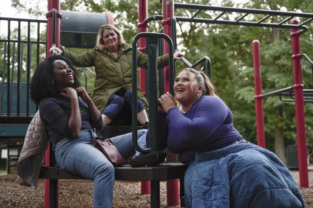 Mo Gaffney, Sasha Compère, and Lily Mae Harrington in Single Drunk Female (2022)
