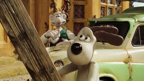 Nick Park and Peter Sallis at an event for The Curse of the Were-Rabbit (2005)