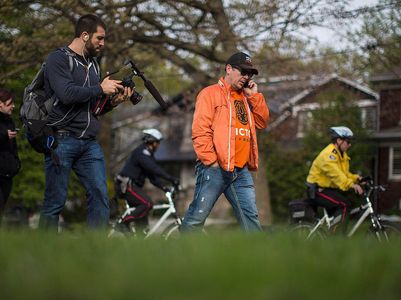 Theo Fleury on Day 1 of the Victor Walk, walking from Toronto to Ottawa in 10 days over 250miles/400kilometers to bring 