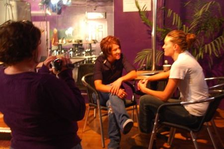 Paris Pickard during an interview on the set of A Marine Story.