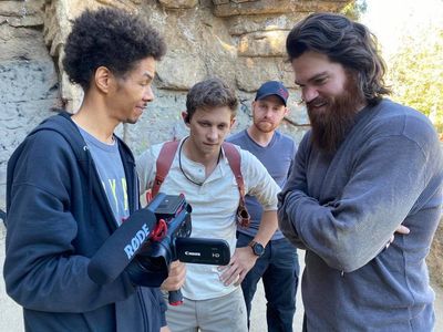Michael DeCamp, Nate Lyles, Joseph Ray Santos, and Brandin Elmore in Uncharted: Map Quest (2021)