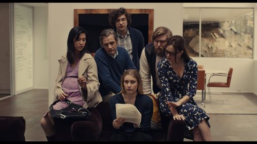 Cindy Cheung, Heather Lind, Dean Wareham, Greta Gerwig, Michael Chernus, and Matthew Shear in Mistress America (2015)