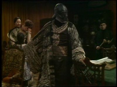 Louise Jameson, Deep Roy, and Michael Spice in Doctor Who (1963)