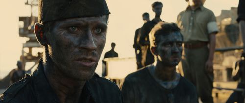 Garrett Hedlund, Jack O'Connell, and Louis McIntosh in Unbroken (2014)