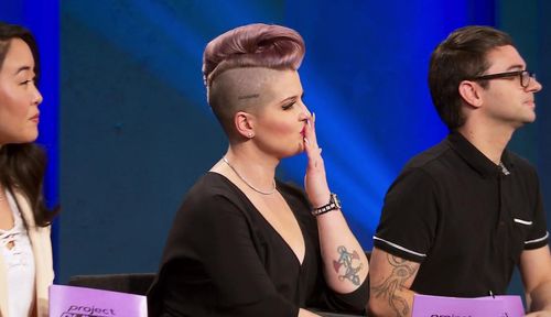 Kelly Osbourne, Christian Siriano, and Aya Kanai in Project Runway Junior (2015)