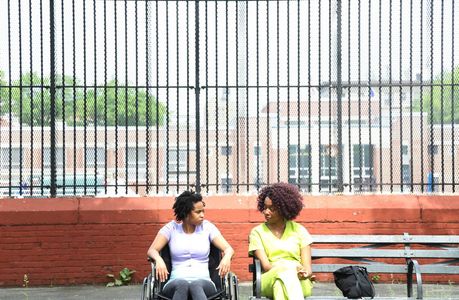 Kara Green and Jacinda Motton on set for the short film 
