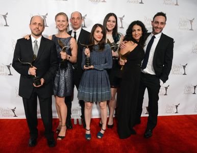 Bruce Eric Kaplan, Dan Sterling, Murray Miller, Jenni Konner, Deborah Schoeneman, Lesley Arfin, and Sarah Heyward at an 