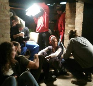 On set for The Shelter