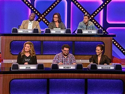 Rosie O'Donnell, Ana Gasteyer, Maggie Q, Bobby Moynihan, Pete Wentz, and Tituss Burgess in Match Game (2016)