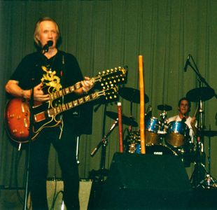 Drumming as part of David Carradine's Cosmic Rescue Team, in NY 2002