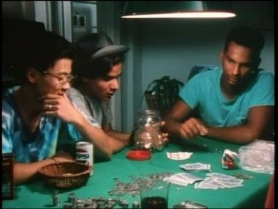 Pat Mastroianni, Andy Chambers, and Siluck Saysanasy in Degrassi High (1987)