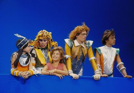 Baby do Brasil, Herbert Richers Jr., Aretha, Marinela Graça Mello, and Gabriel Vanucci in Pirlimpimpim 2 (1984)